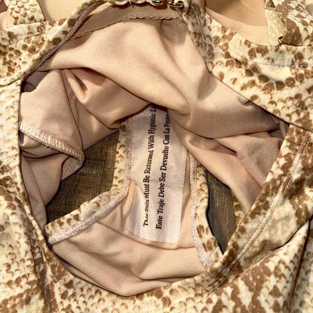 Kona Sol NWT Snake Print One Piece Swimsuit - Brown and Tan - Picture 6 of 9